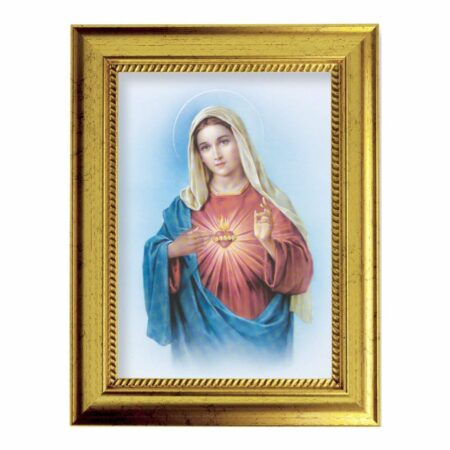 Immaculate Heart of Mary Gold-Leaf Framed Art