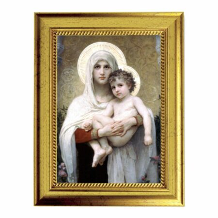 Madonna of the Roses Gold-Leaf Framed Art