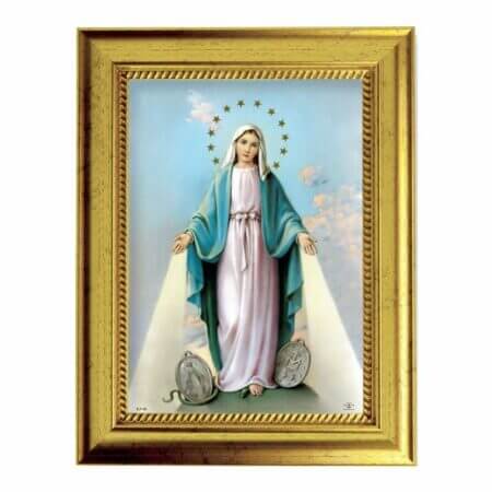 Our Lady of the Miraculous Medal Gold-Leaf Framed Art