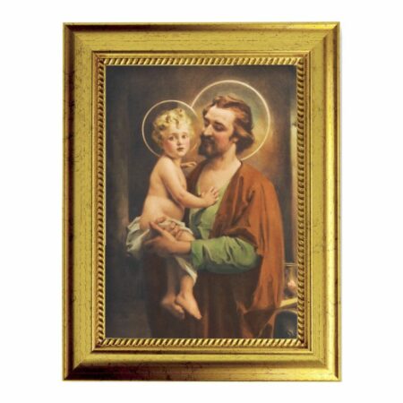 St. Joseph with Jesus Gold-Leaf Framed Art