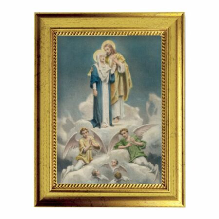 Jesus and Mary Gold-Leaf Framed Art