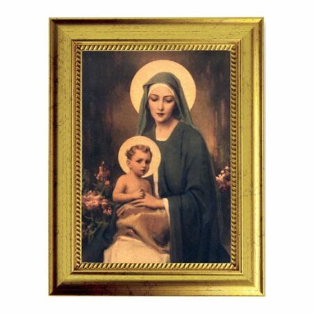 Mary and Child Gold-Leaf Framed Art