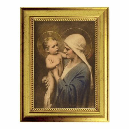 Jesus and Mary Gold-Leaf Framed Art