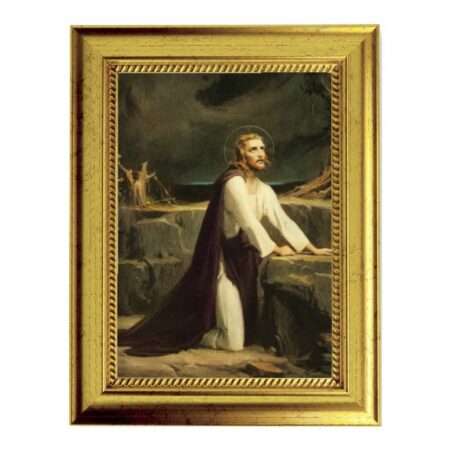 Christ at Gethsemane Gold-Leaf Framed Art