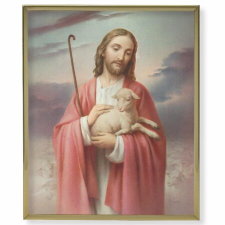 Good Shepherd Gold Framed Plaque Art