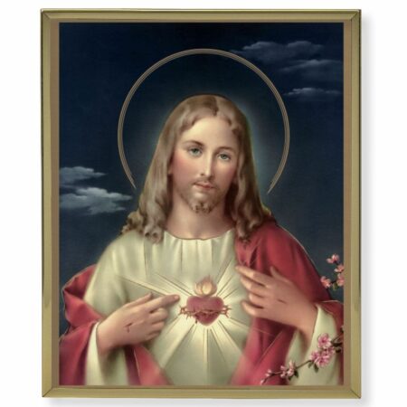 The Sacred Heart of Jesus Gold Framed Plaque Art