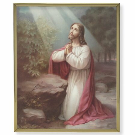 Christ on the Mount of Olives Gold Framed Plaque Art