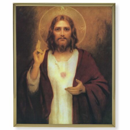 Sacred Heart of Jesus Gold Framed Plaque Art