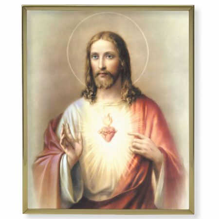 Sacred Heart of Jesus Gold Framed Plaque Art