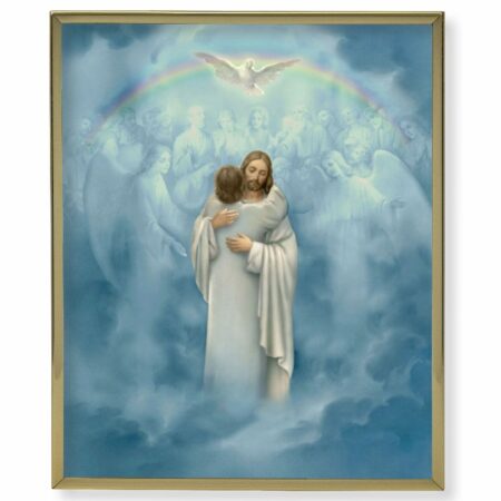 Christ Welcoming Home Gold Framed Plaque Art