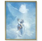 Christ Welcoming Child Gold Framed Plaque Art