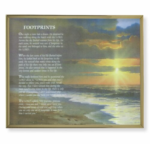 Footprints Gold Framed Plaque Art