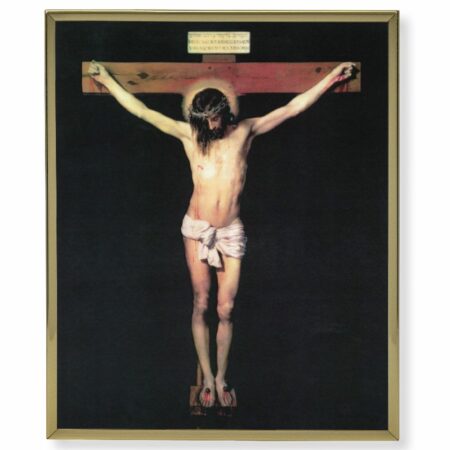 Crucifixion Gold Framed Plaque Art