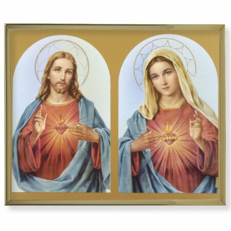 The Sacred Hearts Gold Framed Plaque Art