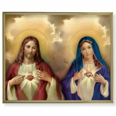 The Sacred Hearts Gold Framed Plaque Art