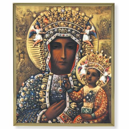 Our Lady of Czestochowa Gold Framed Plaque Art