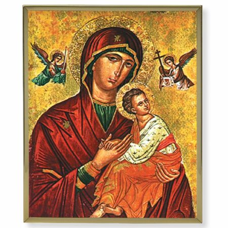 Our Lady of Passion Gold Framed Plaque Art