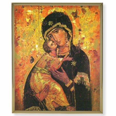 Our Lady of Vladimir Gold Framed Plaque Art