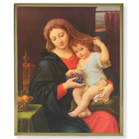 Madonna of the Grapes Gold Framed Plaque Art