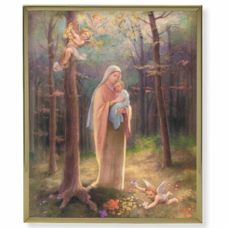 Madonna of the Woods Gold Framed Plaque Art