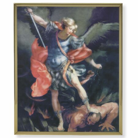 St. Michael Gold Framed Plaque Art