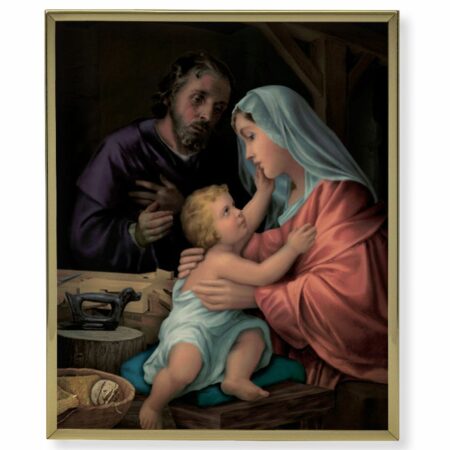 The Holy Family with St. John the Baptist Gold Framed Plaque Art