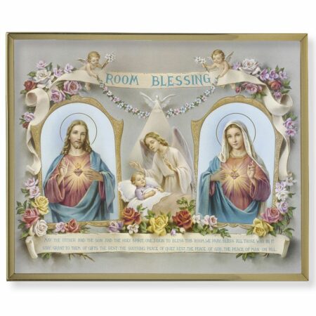 Baby Room Blessing Gold Framed Plaque Art