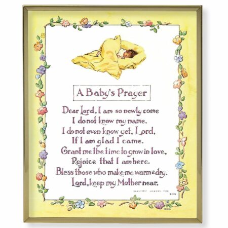 Baby Prayer Gold Framed Plaque Art