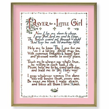 Prayer for Little Girl Gold Framed Plaque Art