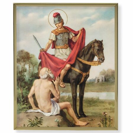 St. Martin of Tours Gold Framed Plaque Art