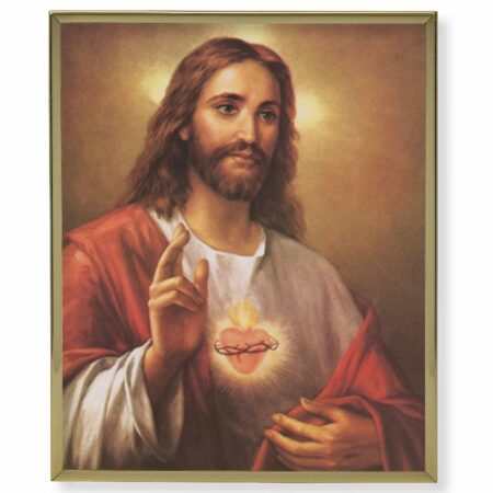 Sacred Heart of Jesus Gold Framed Plaque Art
