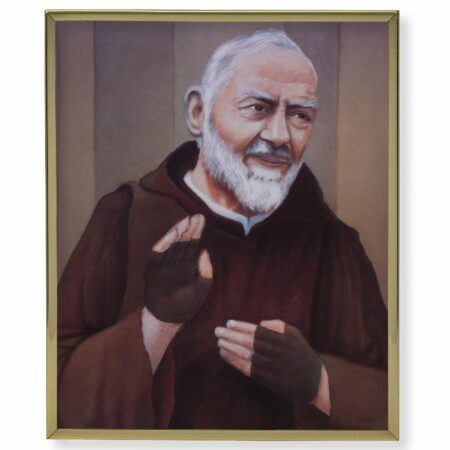 St. Pio Gold Framed Plaque Art