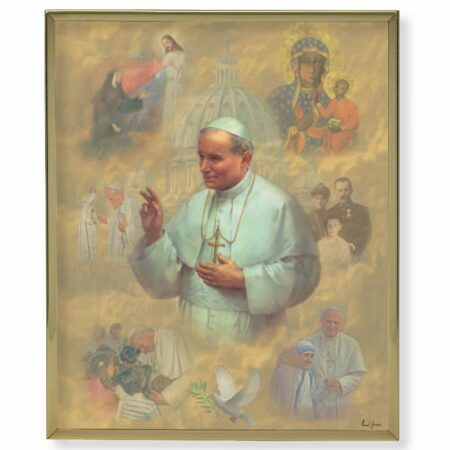 St. Pope John Paul II Gold Framed Plaque Art