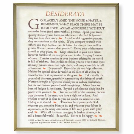 Desiderata Gold Framed Plaque Art