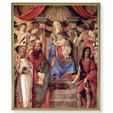Madonna Throne of Angels and Saints Gold Framed Plaque Art