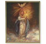 Mary with Monstrance Gold Framed Plaque Art