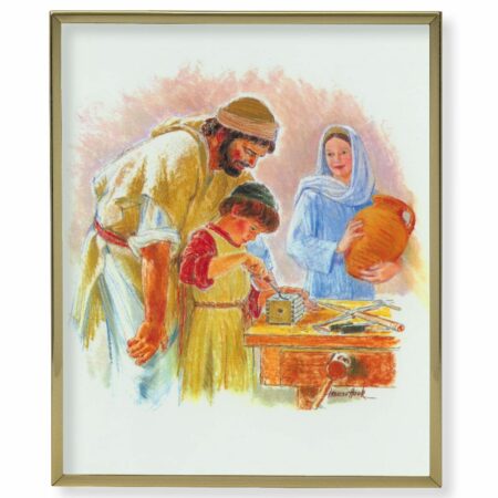 Jesus the Carpenter Gold Framed Plaque Art