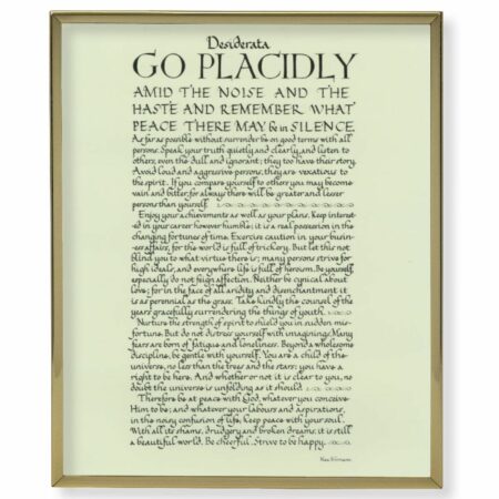 Go Placidly Gold Framed Plaque Art