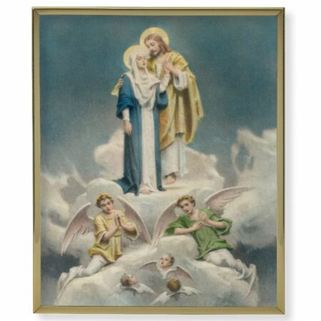 Jesus and Mary Gold Framed Plaque Art