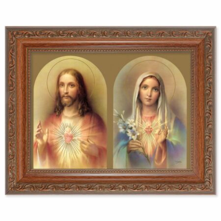 The Sacred Hearts Mahogany Finish Framed Art