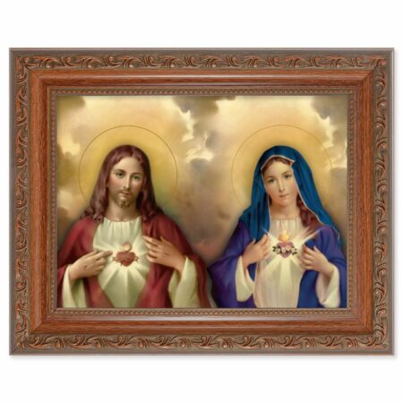 The Sacred Hearts Mahogany Finish Framed Art