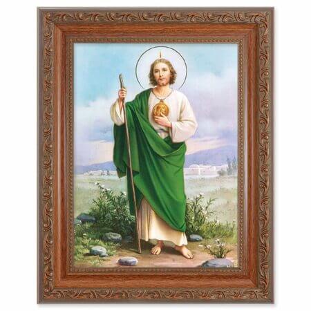 St. Jude Mahogany Finish Framed Art