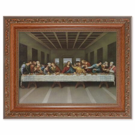 The Last Supper Mahogany Finish Framed Art