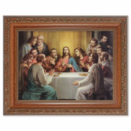 The Last Supper Mahogany Finish Framed Art