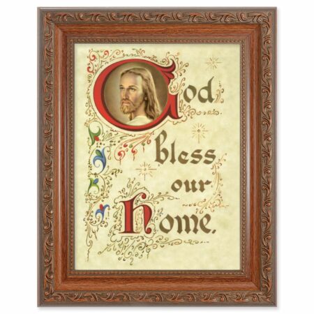 House Blessing Mahogany Finish Framed Art
