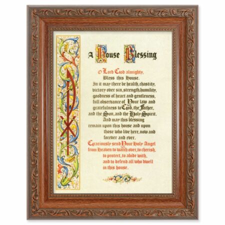 House Blessing Mahogany Finish Framed Art