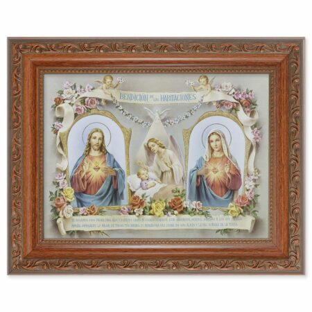 Baby Room Blessing SHJ-IHM (Spanish) Mahogany Finish Framed Art