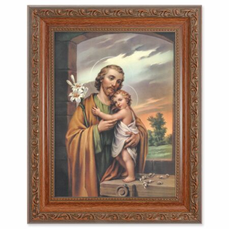 St. Joseph Mahogany Finish Framed Art