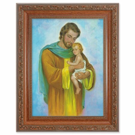 St. Joseph Mahogany Finish Framed Art