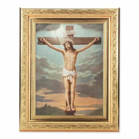Crucifixion Antique Gold Framed Art